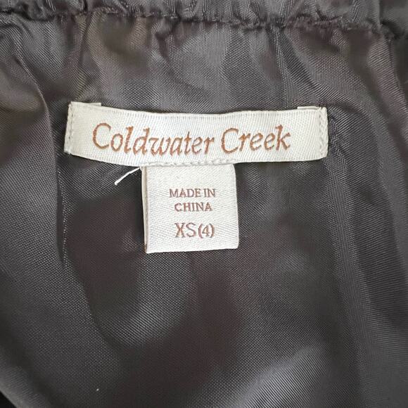 NWT Coldwater Creek Studded Twill Wool Skirt XS / 4 | Brown Embellished Cottage - Picture 7 of 12